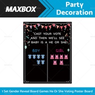 1 Set Gender Reveal Board Games He Or She Voting Poster Board With Stickers For Gender Secret Baby S