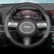 ydyLeather Car Steering Wheel Cover for Hyundai Kona Sx2 Elantra N Tucson Santa Fe I30 Palisade Sona