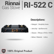 Rinnai Kompor Gas 2 Tungku Teflon Ri 522C