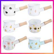 [Predolo2] Small Enamel Milk Pot Porridge Cooking Pot Coffee Milk Warmer Pot for Home