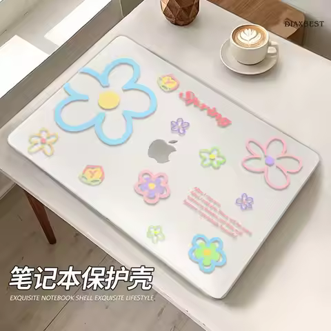 Simple Blue Flower Laptop Protective Case For Macbook Air13 15 A3449 A3448 Por14 A3426 Por16 A3428 N