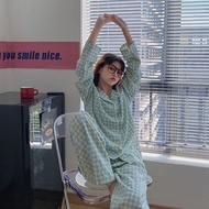 Sleepwear Korean version of long sleeve spring and autumn leisure wear pants, home clothes, student 