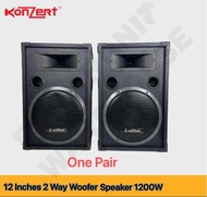 Karaoke D-12 2-Way Speaker 12-Inch 2 Way Woofer Dual Speaker 1200W With Speaker Wire(PAIRS Speaker)