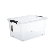 Citylife 84L Storage Container Box with Wheels - Clear