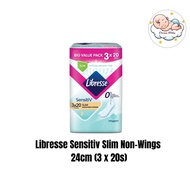 Libresse Sensitiv Slim Non-Wings 24cm (3 x 20s)