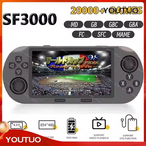 SF3000 Mini Portable Handheld Game Player 4.5 Inch IPS Screen Retro Video Game Console Built-in 2000