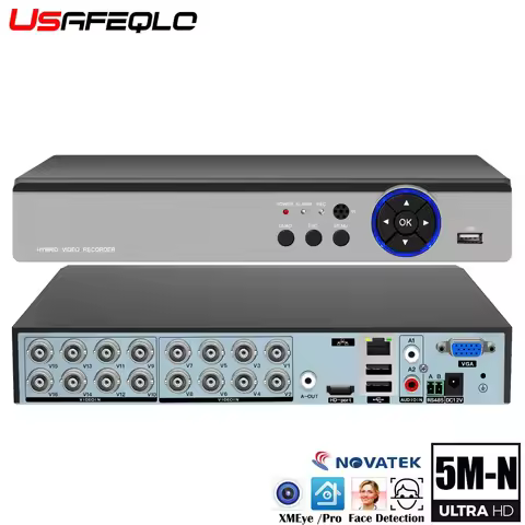 Dvr 6 in 1 16CH 5MP-N Support AHD 5MP IP Camera Face Detection P2P H.265 Video Surveillance Dvr 8 ch