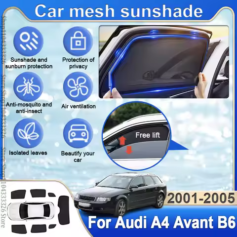 Car Sunshade Covers For Audi A4 Avant B6 8E 8H 2001 2002 2003 2004 2005 Mesh Mosquito Net Protection