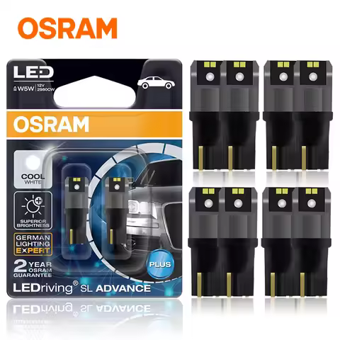 2/10pcs OSRAM T10 W5W LED Bulbs Signal Lamps 6000K White Turn Interior Reading Lights Auto Bulbs Plu