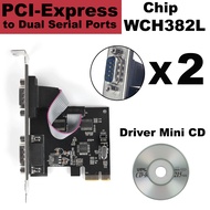 PCIe Serial Card PCI-Express to Dual Serial Ports RS232 Interface Expansion Card DB9 (PCI-E to 2xRS2