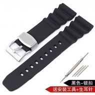 20mm 22mm Silicone Strap with Steel Keeper for MARINE MASTER SKX007 SRP777J1 Diving Men Sport Waterp