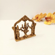 Lord Murugan family and His Two Wives-Devasena-Valli Statue Idol in Brass home decoration Height 9 cm