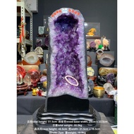 high grade amethyst geode crystal FENGSHUI wood element高挑木形🪵💯天然紫水晶洞 #amethyst结总高total height: 51.5cm