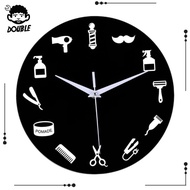 [ Barber Shop Decoration Wall Clock Decorative Clock Wall Art Clock for Kitchen Bedroom Living Room Barber Shop