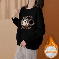 เสื้อสเวตเตอร์คอกลมบุขนแกะหนาสำหรับผู้หญิงในฤดูใบไม้ร่วงและฤดูหนาวปี 2025 เสื้อคลุมกันหนาวลายมังกรสี