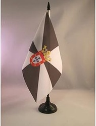 Ceuta Table Flag 5'' x 8'' - Autonomous city of Ceuta - Spain Desk Flag 21 x 14 cm - Black plastic s