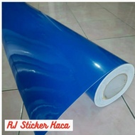 sticker skotlet baground aquarium putih biru hitam merah - biru glossy