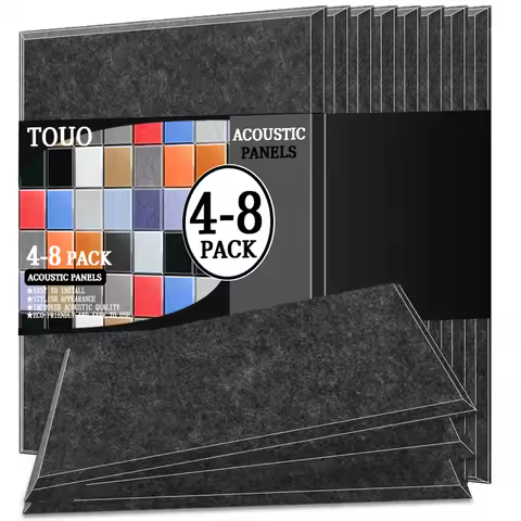 TOUO 4/6/8 Pcs High Density Acoustic Panel Sound Insulation Rectangle Material Soundproof Treatment 