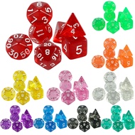 7pcs Transparent DND Dice Set Acrylic Polyhderal Dice D4-D20 for Board Game Accessories