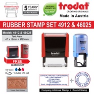 OFFICE STAMP COMBO!! TRODAT 4912 (47mm x 18mm) + 46025 (25mm dia.) SELF INKING STAMP | CUSTOMIZED TE