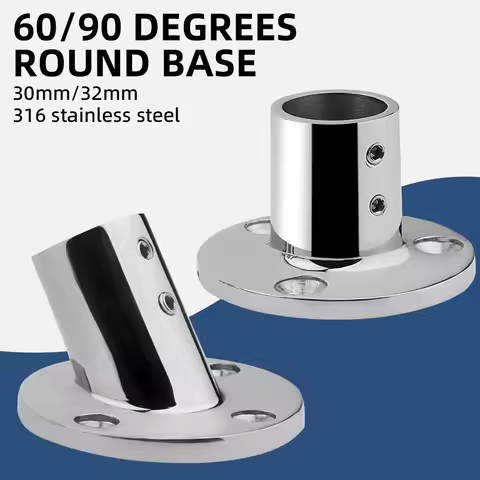 AndyMarine 60/90 Degree Round Base Stainless Steel Handrail Accessories Suitable for Boats Yachts Co