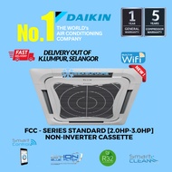 (DELIVERY OUT OF KL.VALLEY)DAIKIN 2.0HP [ R32 ] STANDARD NON-INVERTER CASSETTE TYPE AIR COND FCC-SERIES [WIFI]