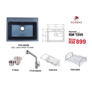 FIDELIS FKG6045BK GRANITE SINGLE SINK VALUE PACKAGE / KITCHEN SINK