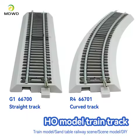 Track HO 1/87 New Version Simulation Cement Sleeper 18-inch Curved Track Train Model Track 4 Roots