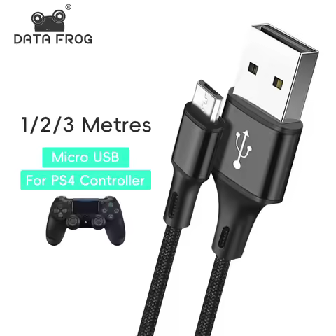 DATA FROG 1M 2M 3M Charging Data Cable For PS4 Controller USB Charger Cable For PS4 Gampad Joystick 