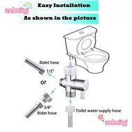 AHTY Bidet T Adapter, Chrome  Shut- Valve 3-Way T Valve, Premium Solid Brass Durable Tee Connector H
