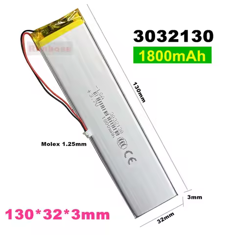 1-10 Pcs 3032130 3.7V 1800mAh Li Polymer Battery For Keychron K3 / K7 keyboard cells LED lights Blue