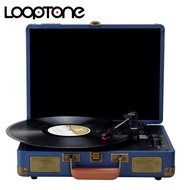 LoopTone Portable Stereo Turntable With Wireless Bluetooth in and Bluetooth out MP3 Built-in Speaker