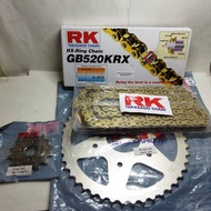 RK 520 SET FOR KTM DUKE250/390 WITH (14T/15T)-(45T/46T) AND 520KLO/520KLO 2(GOLD)/GB520-120L(X-RING)