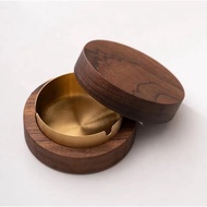 Wooden Ashtray With Lid Smokers Stainless Steel Liner Windproof Ashtray Durable Easy To Clean Patio Office Home