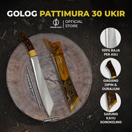 Jawara Pisau | Golsem Golok Sembelih Kebun Pattimura Ukir 30cm Baja Per Multifungsi Tebas Kayu Bambu