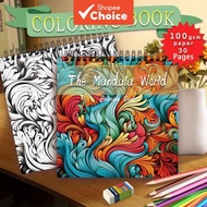 Women's Adult Colouring Book - 30 Page Spiral 8.3x8.3 Inch Stress Relief