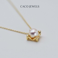CACO Premium Grade Freshwater Pearl Necklace 14K Gold Plated "Square" (1 Piece)