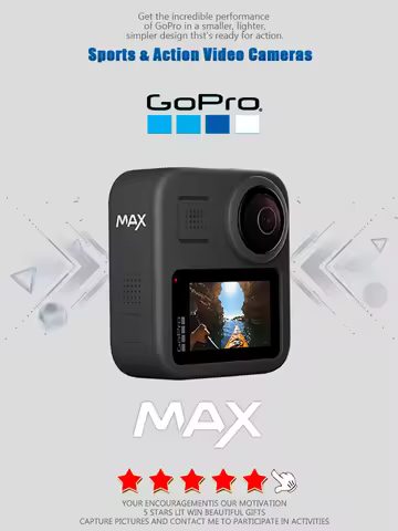 GoPro MAX 360 Action Camera with Touch Screen Spherical 5.6K30 HD Video 16.6MP 360 Photos 1080p Live