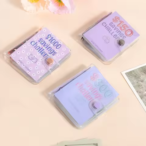 1pc Mini Binder Saving Challenge 150 Dollars , spiral style, Saving Budget Cash Envelope Wallet Budg