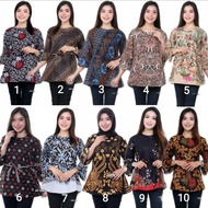 Vantela Blouse Batik Tops Women Teenagers Modern Office Uniform Blouse Girls Bells Size M L XL