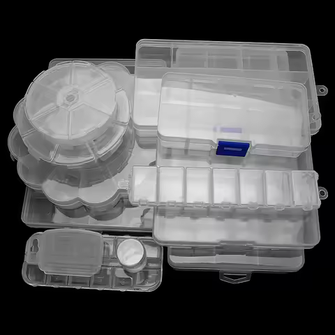 Plastic Jewelry Box 7/10/24 Compartment Slot Organizer Storage Beads Container Jewelry Storage Box R