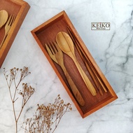 Wooden cutlery holder | Wood box cutlery| Wooden spoon box | Spoon holder