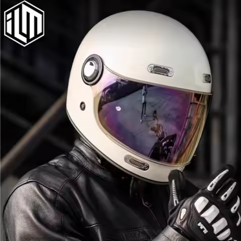 ILM Retro Moto Helmet S-2XL Cafe Racer Helmets Highway Cruise Adventure Capacete Women S DOT Casco M