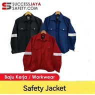 TK Safety Jacket Tebal / Working Jacket / Sleeve Button / Clothes TK3800 SERIES 240GSM