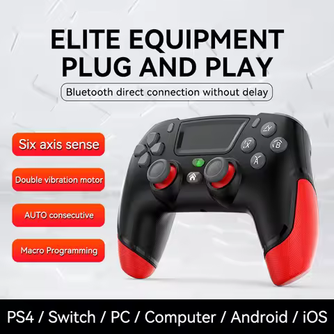game controller For PS4 Compatible with PS4/Slim/Pro/PC with 360°Joystick/Dual Vibration/6-Axis Moti