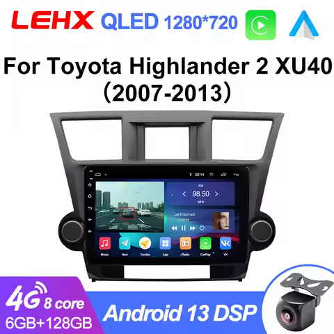 LEHX Pro 2 Din Android 12 Car Radio Multimedia Player Navigation GPS For Toyota Highlander 2 XU40 20