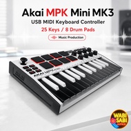 Akai MPK Mini MK3 25-Key USB MIDI Keyboard Controller 8 Pads NKS Software