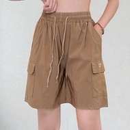 กางเกงขาสั้นผู้หญิงสไตล์เกาหลี ทรงเอวสูง ผ้าคอตตอน แฟชั่นสตรีทสไตล์ กางเกงขาสั้นแฟชั่น คาร์โก้ผู้หญิ