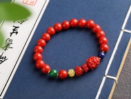 天然原礦硃砂精品紅砂十二生肖守護神手鏈 硃砂含量高達95%以上