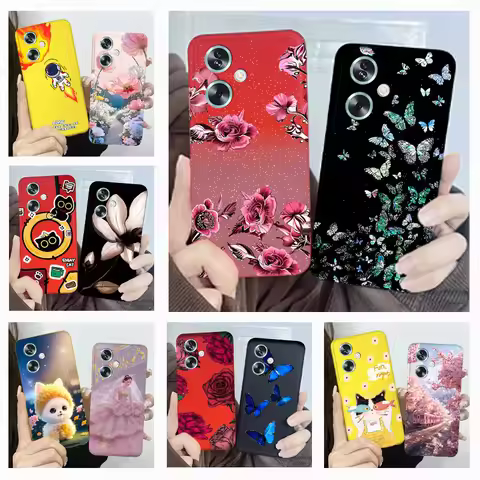 For OPPO A79 5G A2 CPH2553 CPH2557 PJB110 Phone Case Flower Girl Design Soft Silicone TPU Back Housi